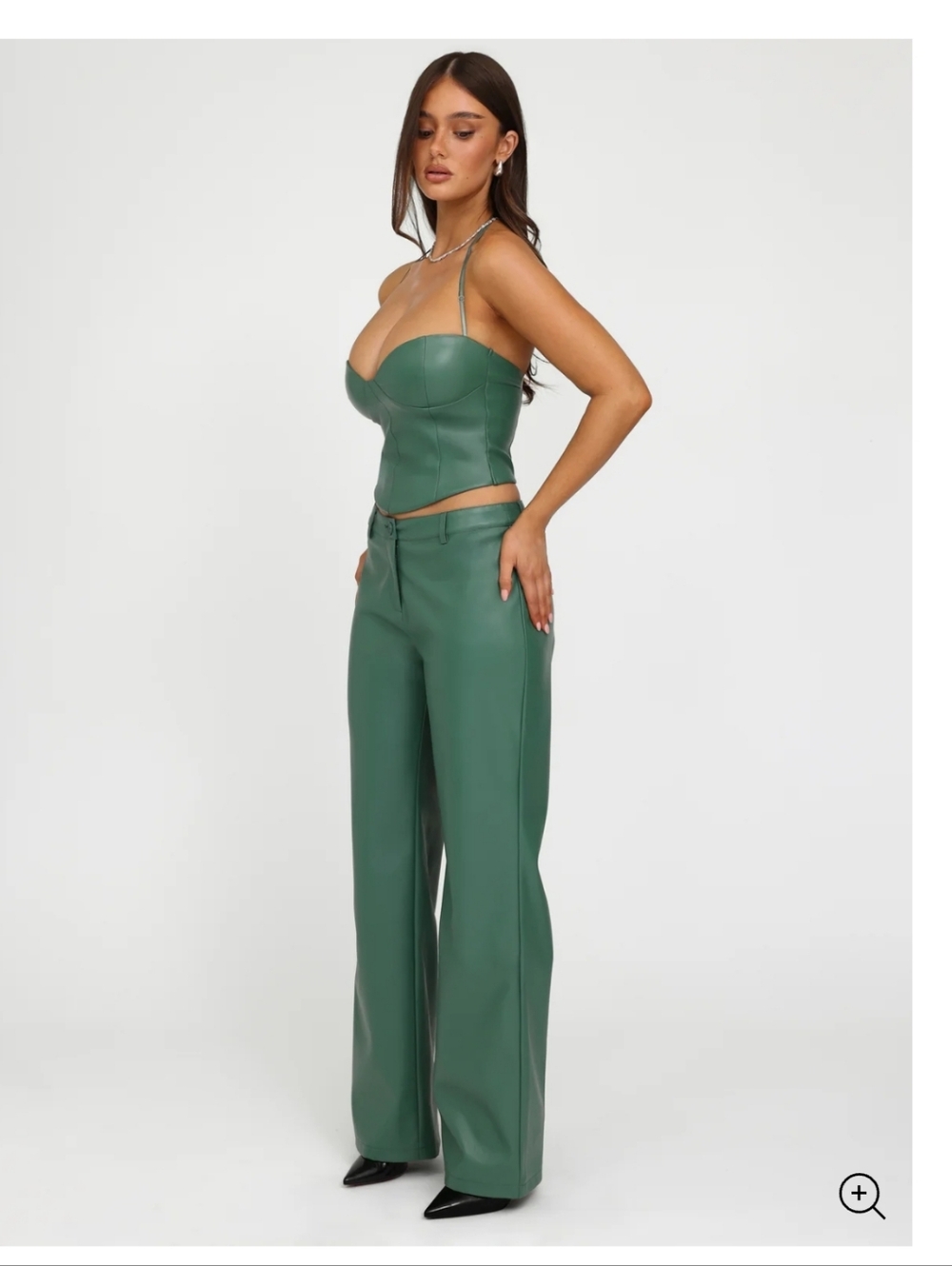 NWT Tiger Mist Green Faux Leather Pants